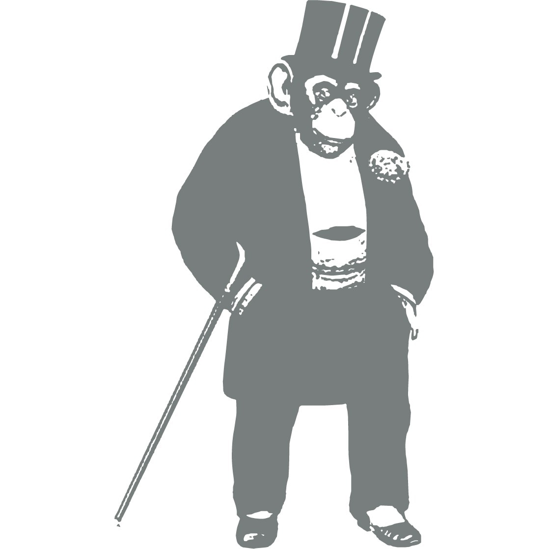 Maimuta eleganta - Sticker Decorativ - Gri Metal - 105 x 180 cm