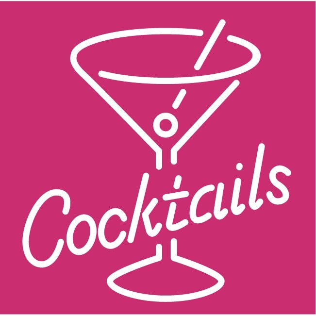 Cocktails - Sticker Decorativ - Magenta - 110 x 110 cm
