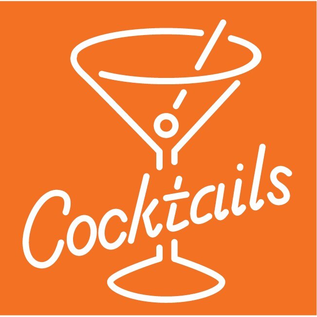 Cocktails - Sticker Decorativ - Portocaliu - 83 x 83 cm