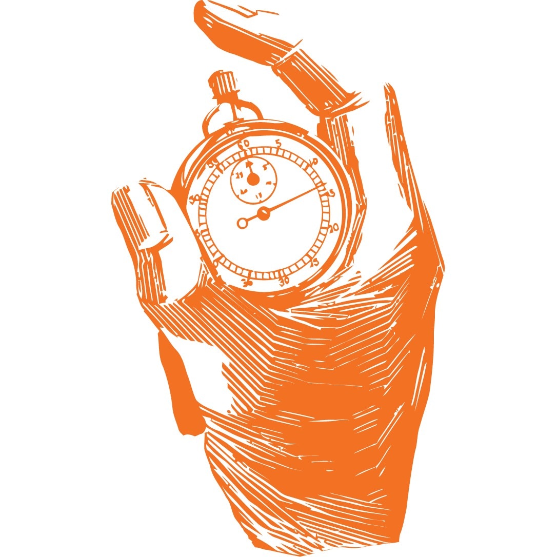 Timpul - Sticker Decorativ - Portocaliu - 110 x 183 cm