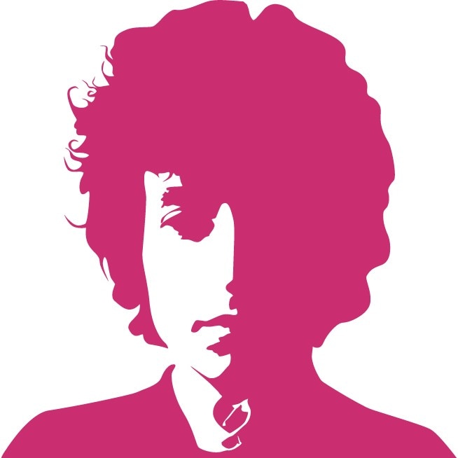 Bob Dylan - Sticker Decorativ - Magenta - 83 x 83 cm