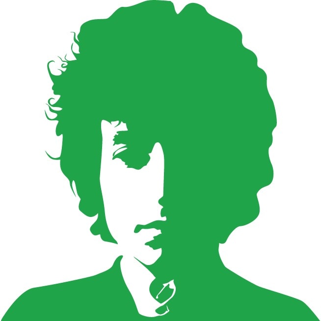 Bob Dylan - Sticker Decorativ - Verde - 110 x 110 cm