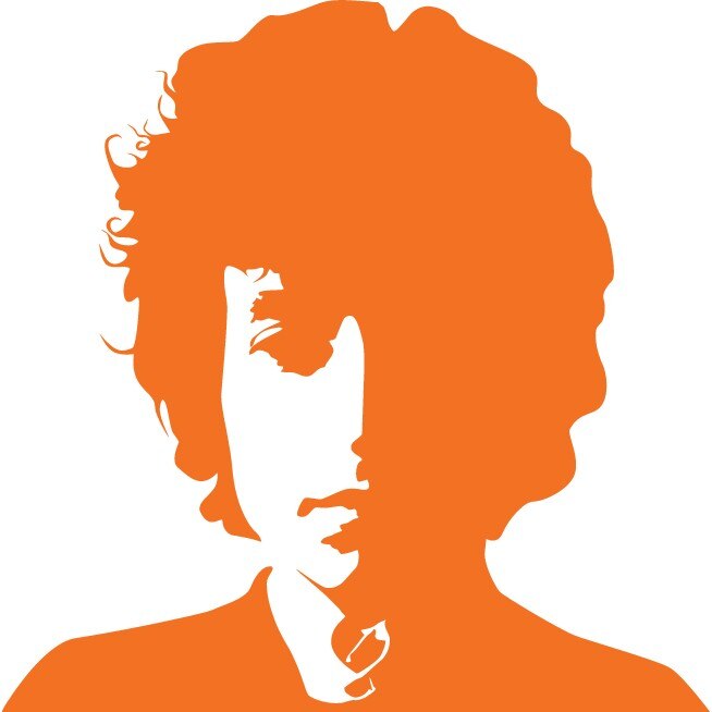Bob Dylan - Sticker Decorativ - Portocaliu - 110 x 110 cm