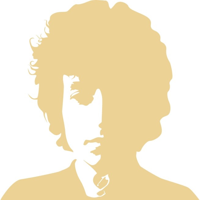 Bob Dylan - Sticker Decorativ - Bej - 110 x 110 cm