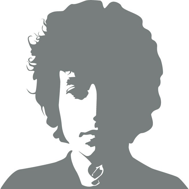 Bob Dylan - Sticker Decorativ - Gri Metal - 83 x 83 cm