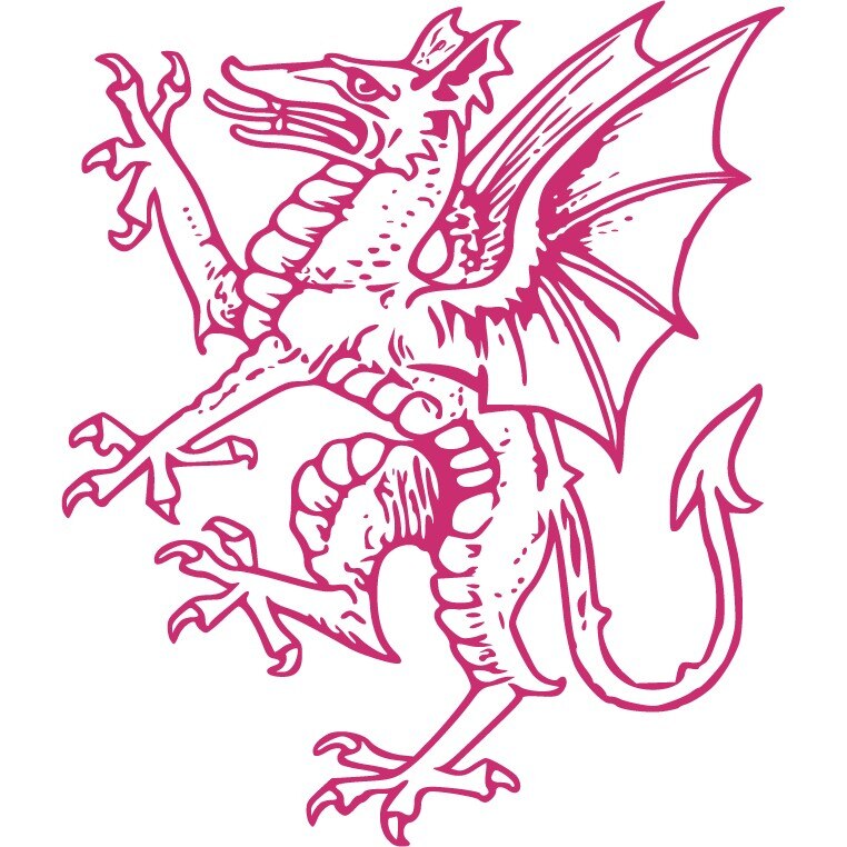 Dragonul - Sticker Decorativ - Magenta - 83 x 98 cm
