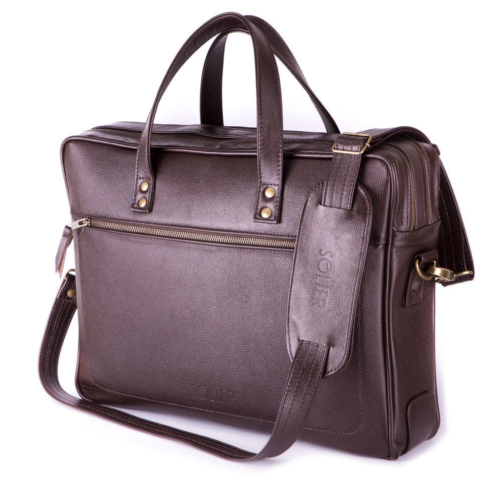 Geanta laptop Solier Newbridge din piele naturala, 15.4