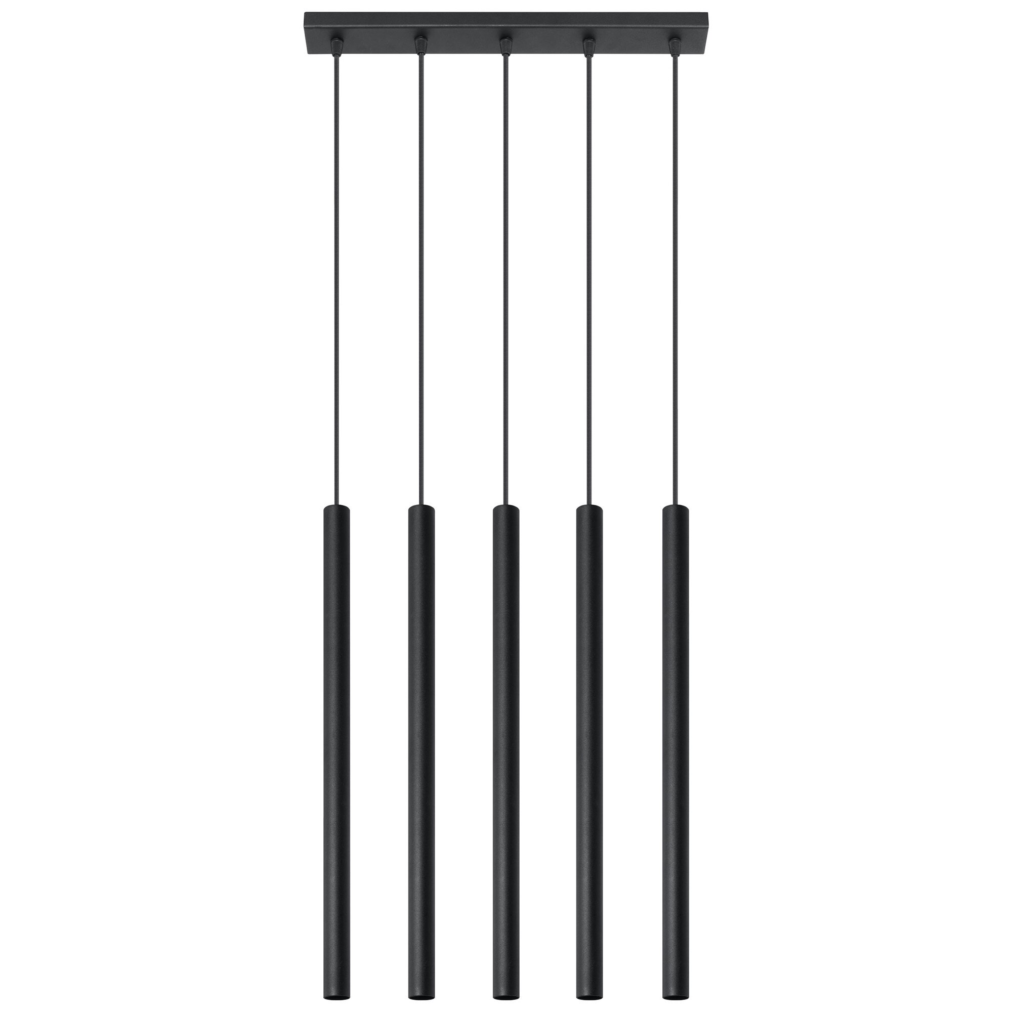 Pendul Sollux Lighting Pastelo, 40W, 5xLED, G9, Boho Design, Negru