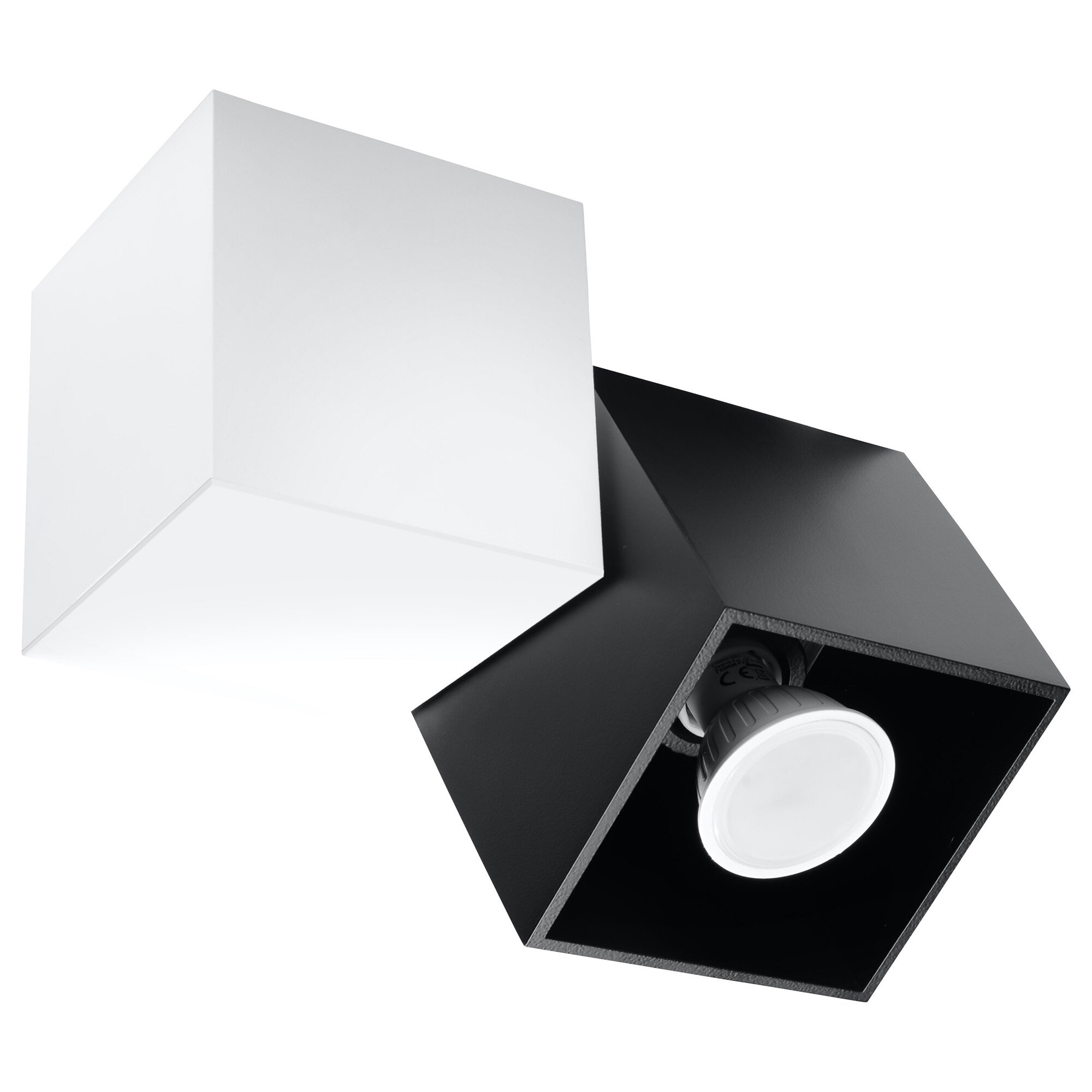 Plafoniera Optik Nero, Sollux Lighting, IP20, 40 W, 2 x LED, Alb/Negru