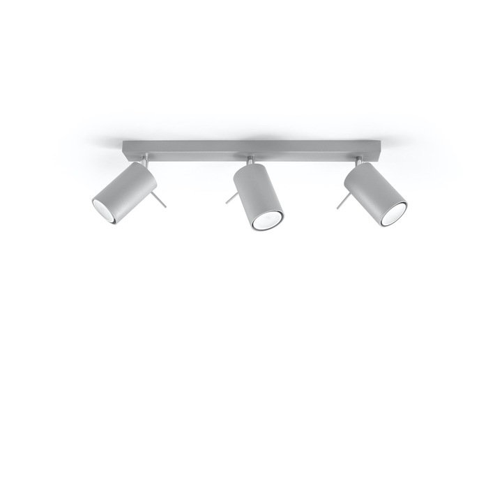 Плафон Sollux Lighting, пръстен 3, стомана, сив