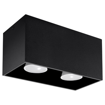 Plafoniera Sollux Lighting, Quad Maxi, Aluminiu, Negru Plafoniera Sollux Lighting, Quad Maxi, Aluminiu, Negru