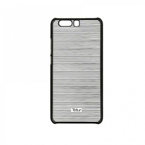 Carcasa Tellur din Plastic rezistent pentru Huawei P10 Plus, Linii Orizontale, Negre