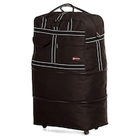 Geanta de voiaj, cu role, EXTENSIBILA, Benzi, BZ 2384 - 53W, Negru/Gri