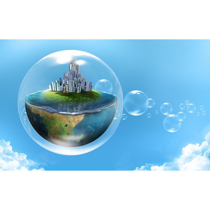 Fototapet de perete autoadeziv si lavabil Pamant in aer, 220 x 135 cm