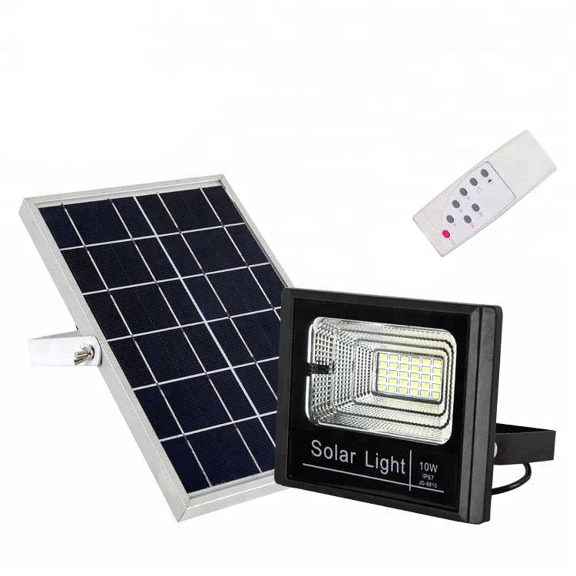 Proiector solar puternic 10W, 30 LED SMD, panou solar si telecomanda cu functii multiple -