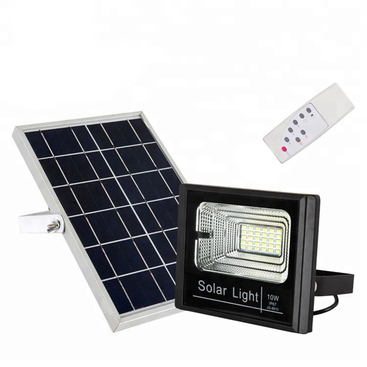 Proiector solar puternic 10W, 30 LED SMD, cu panou solar si telecomanda cu functii multiple