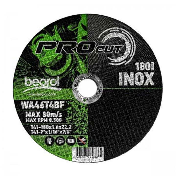 Disc debitat inox, 180x1.6 mm, Beorol