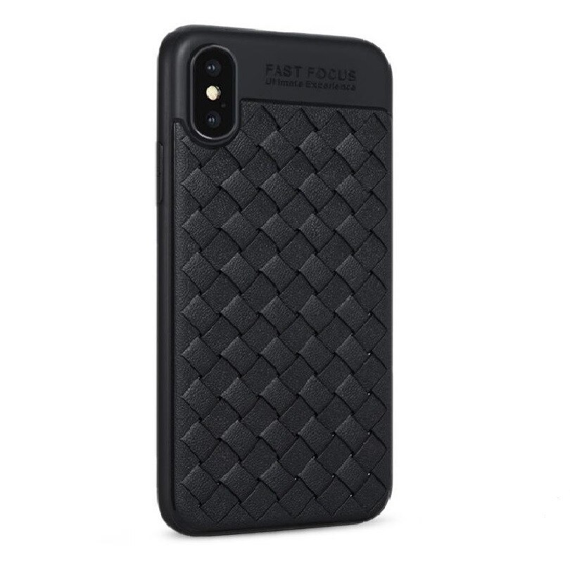 Husa iPhone X Weaving Pattern TPU - negru