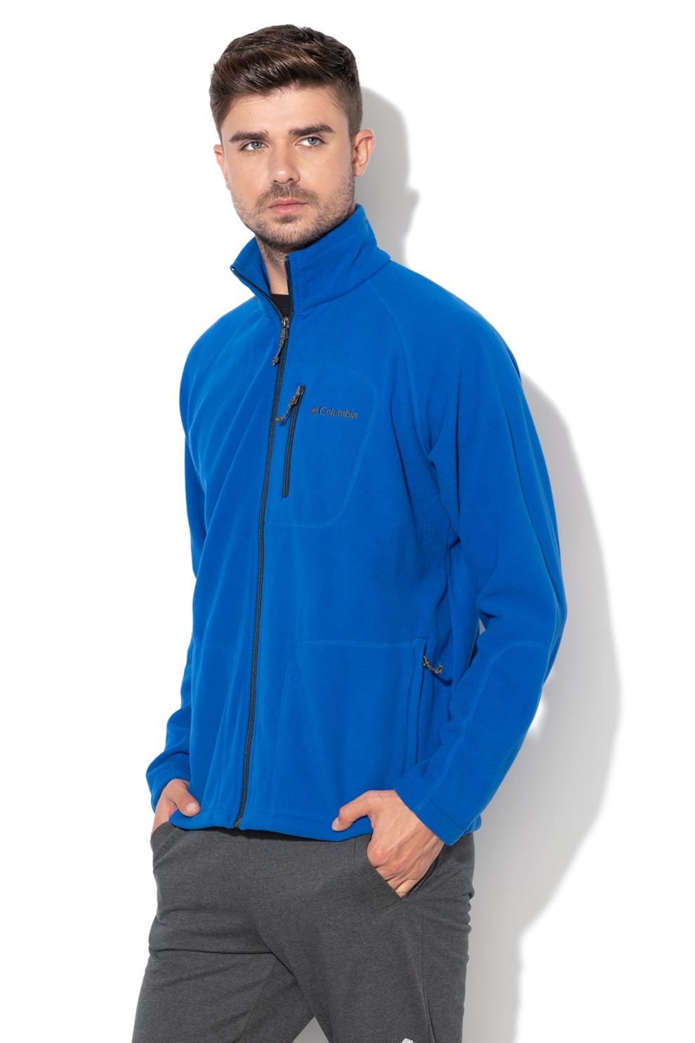 Columbia, Bluza din fleece cu fermoar pentru trekking Fast Trek II, Albastru royal