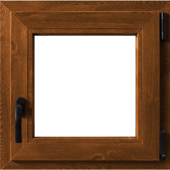Fereastra PVC ,Rehau, 1 canat, culoare stejar auriu, deschidere oscilobatanta pe partea dreapta, 600x600 mm Fereastra PVC ,Rehau, 1 canat, culoare stejar auriu, deschidere oscilobatanta pe partea dreapta, 600x600 mm