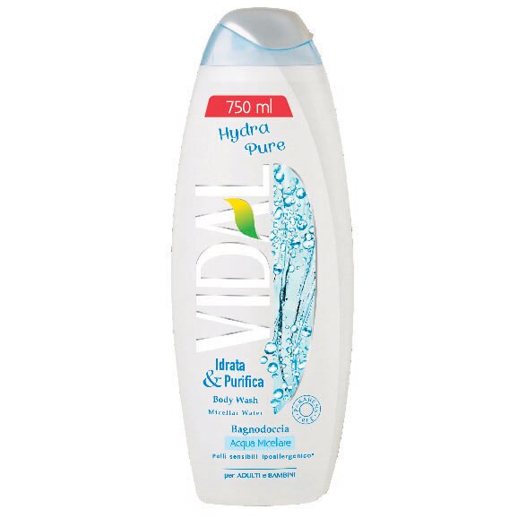 Gel de dus Vidal hidratare & purifcare, unisex, 750 ml