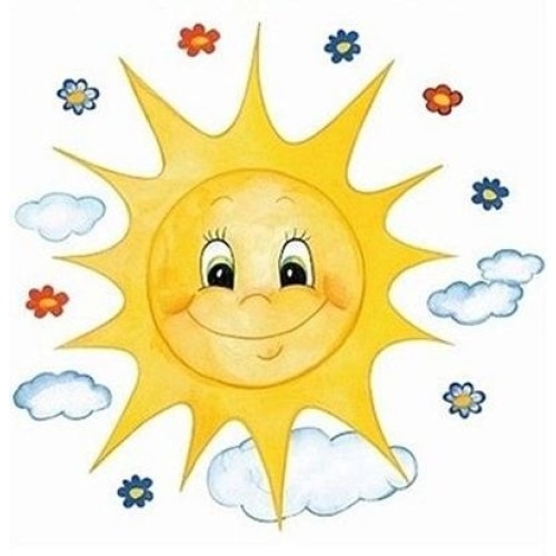 Sticker pentru geam, soare si floiricele, 30 x 30 cm