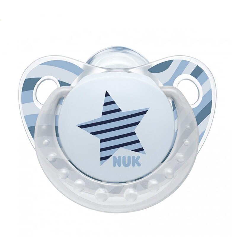 Suzeta ortodontica din silicon Nuk Trendline Adore 735721A, Albastru 6-18 luni