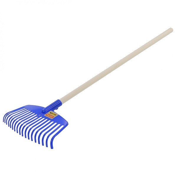 Grebla pentru gradinarit cu maner din lemn lungime 78 cm , Albastru , Robentoys