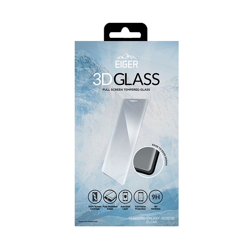 Folie de protectie Eiger Sticla 3D Edge to Edge pentru Samsung Galaxy J6 (2018), Transparent