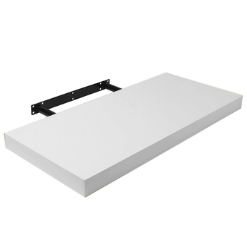 Raft de perete cu suport ascuns, Arly, 118×23.5×3.8 cm, MDF Alb Raft de perete cu suport ascuns, Arly, 118×23.5×3.8 cm, MDF Alb