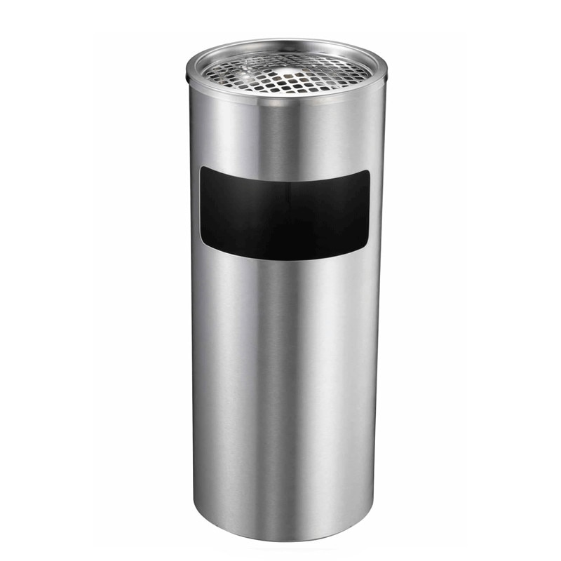 Scrumiera crom exterioara cu cos gunoi si galeata 18L 25xh60cm