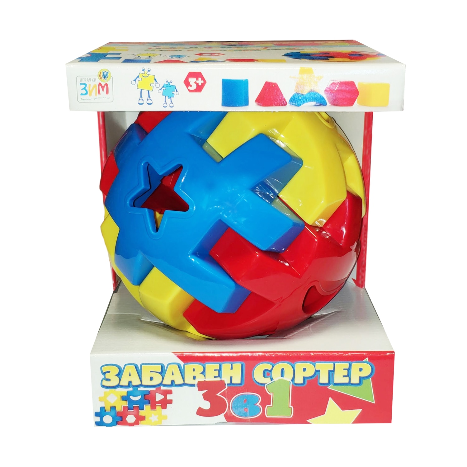 Minge sortator cu 6 forme geometrice incluse