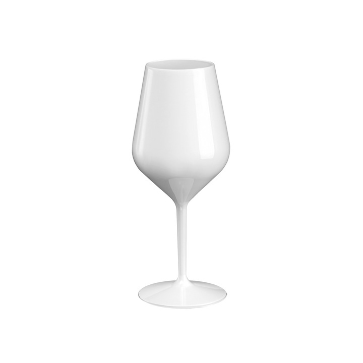 Pahar wine cocktail, Gold Plast, alb, incasabil, 470 cc, 1 buc/set, tritan, reutilizabil