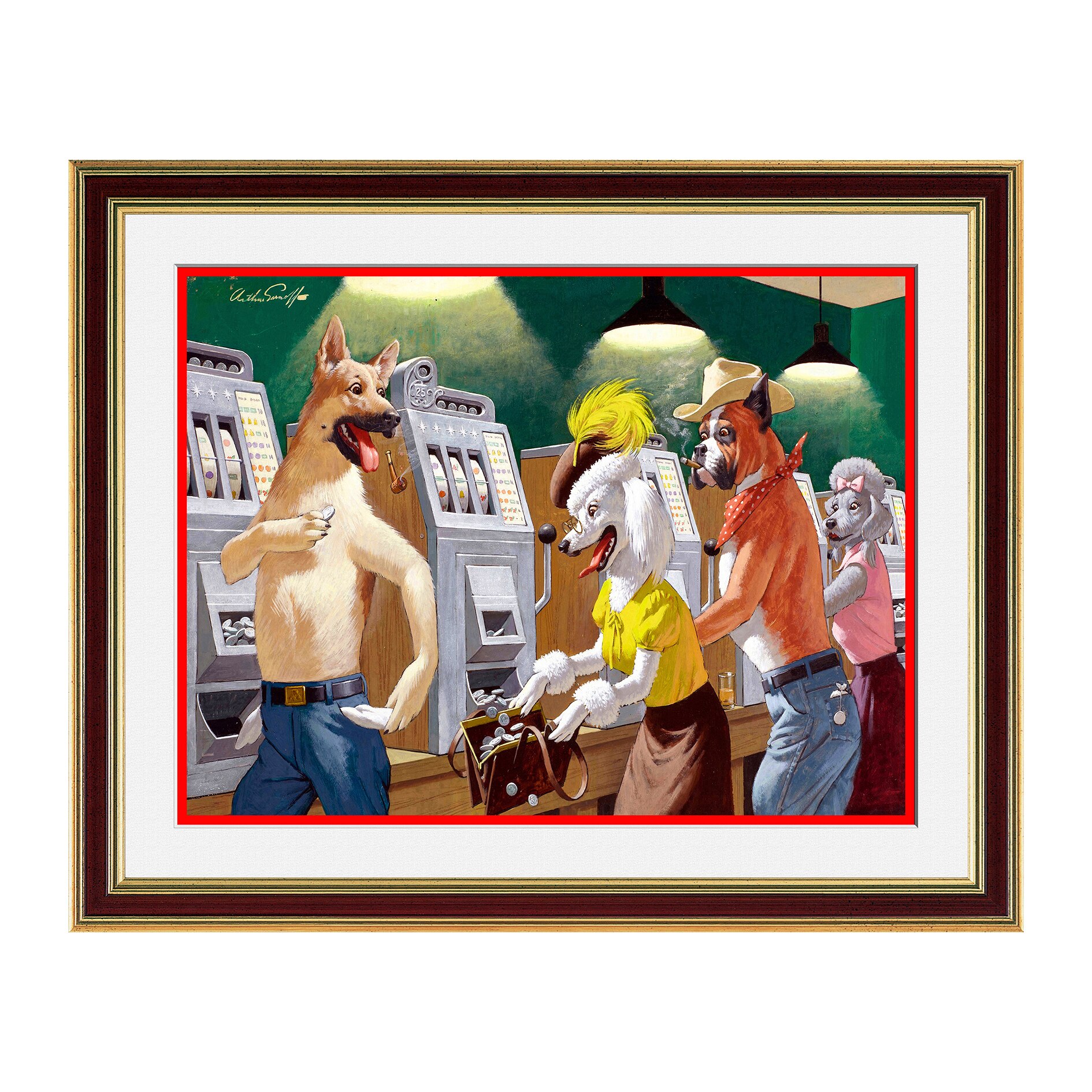 Fototapet Simulare Tablou, Gambling Animals - ST-GAN-004, 45 x 55 cm