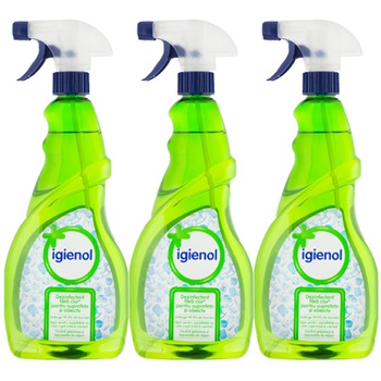 Pachet 3 bucati - Igienol Mar verde, Dezinfectant fara clor cu pulverizator, 3 x 750ml Pachet 3 bucati - Igienol Mar verde, Dezinfectant fara clor cu pulverizator, 3 x 750ml