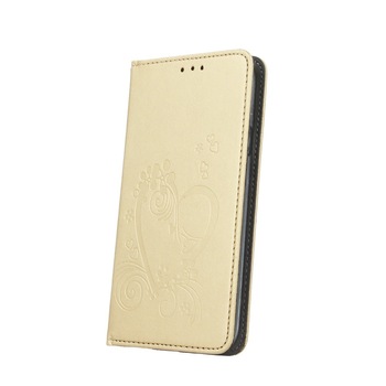 Husa de protectie OEM Smart Stamp Heart pentru Huawei Y7, Auriu Husa de protectie OEM Smart Stamp Heart pentru Huawei Y7, Auriu