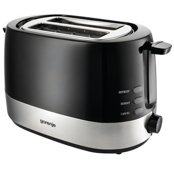 Prajitor de paine Gorenje T850BK, 850 W, 2 Felii, Control electronic cu 7 grade de rumenire, Negru/Inox Prajitor de paine Gorenje T850BK, 850 W, 2 Felii, Control electronic cu 7 grade de rumenire, Negru/Inox