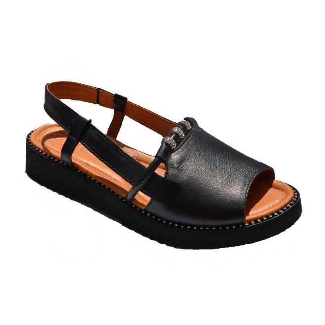 Sandale cu talpa joasa, D&J Exclusive, dama, Negru