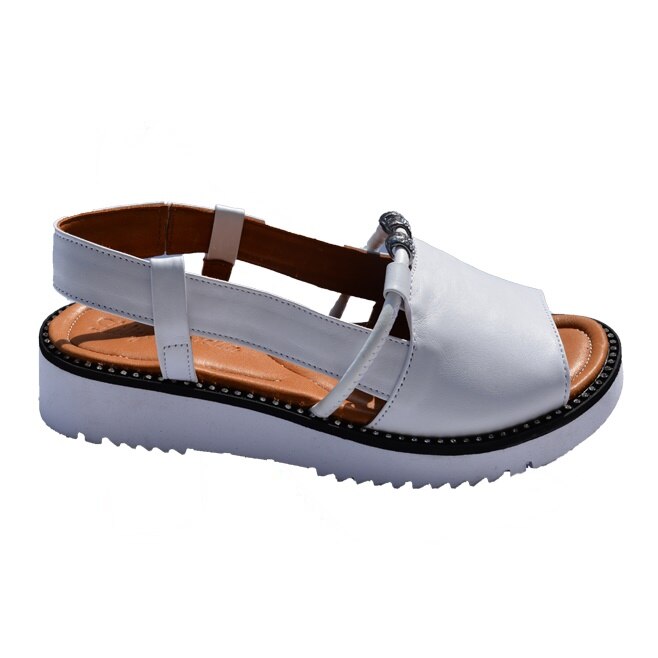 Sandale cu talpa joasa,D&J Exclusive, Alb