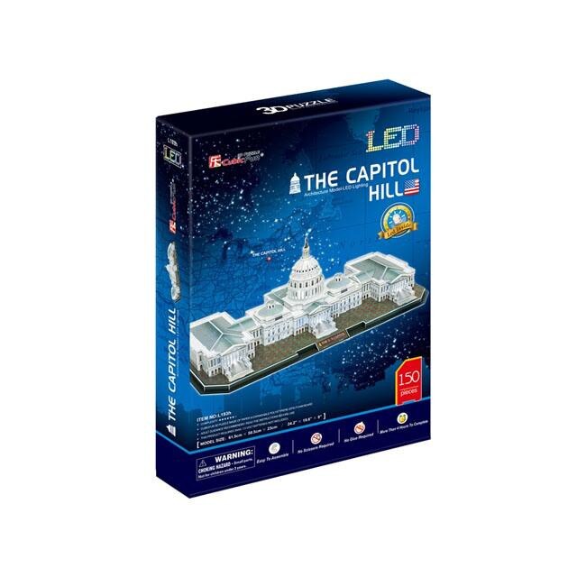 Puzzle CubicFun Capitolium 3D cu luminare LED set 150 piese