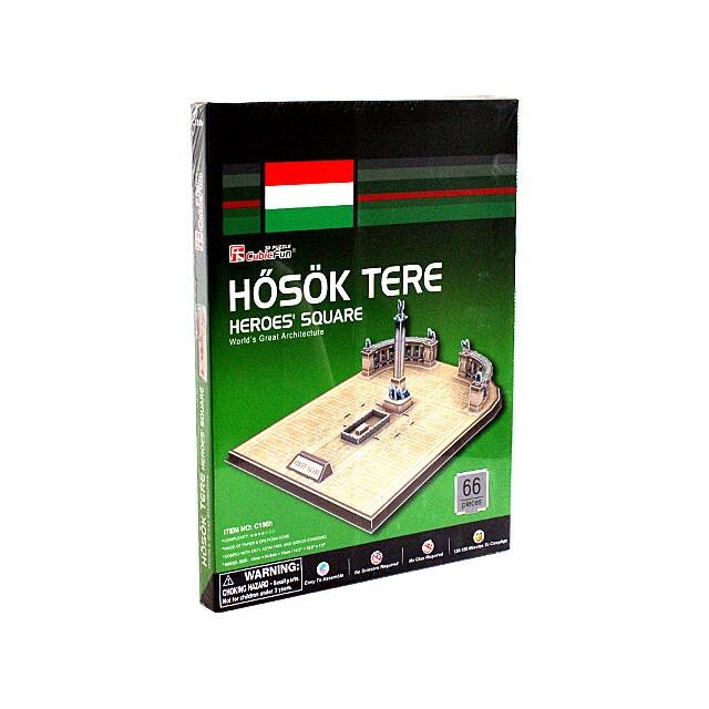 Puzzle CubicFun Piata Eroilor Budapesta 3D cu 66 piese