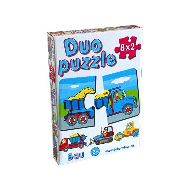 Puzzle D- Toys DUO cu masini ustensile set 8x2 piese