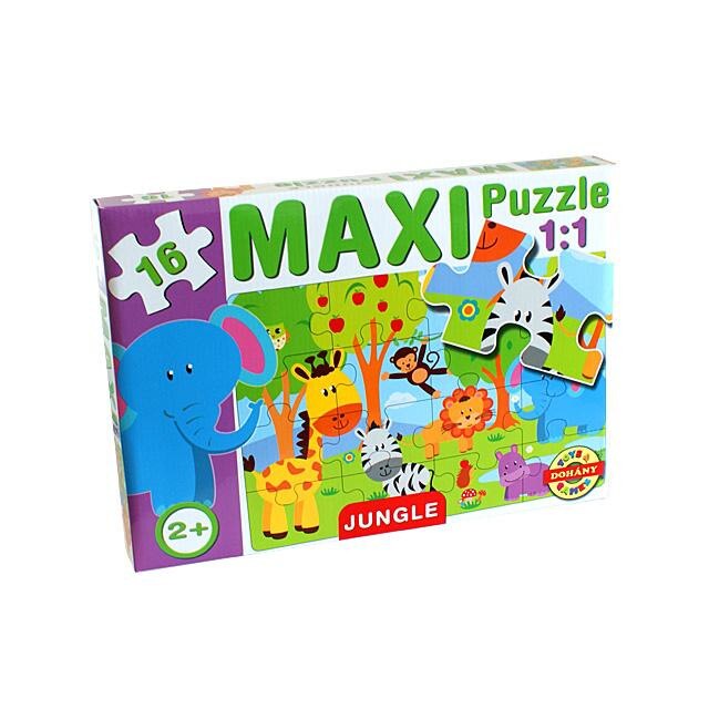 Puzzle D - Toys Maxi cu animale din jungla 16piese
