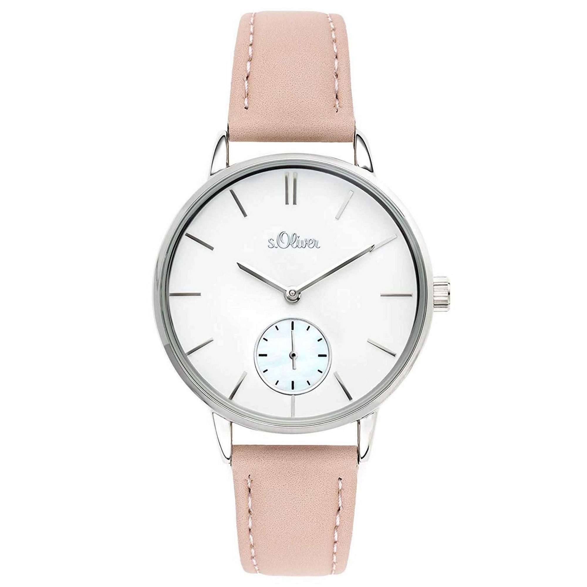 Ceas de dama s.Oliver Pearl Collection Silver/Delicate Pink SO-3585-LQ