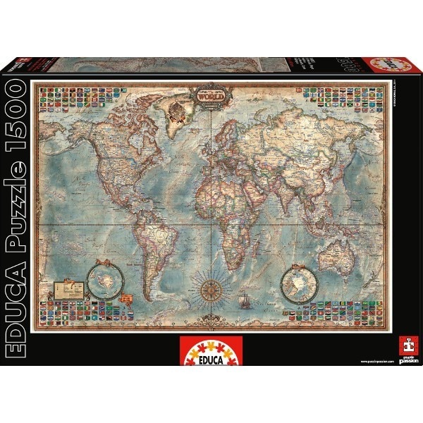 Puzzle Educa, Harta lumii , 1500 piese