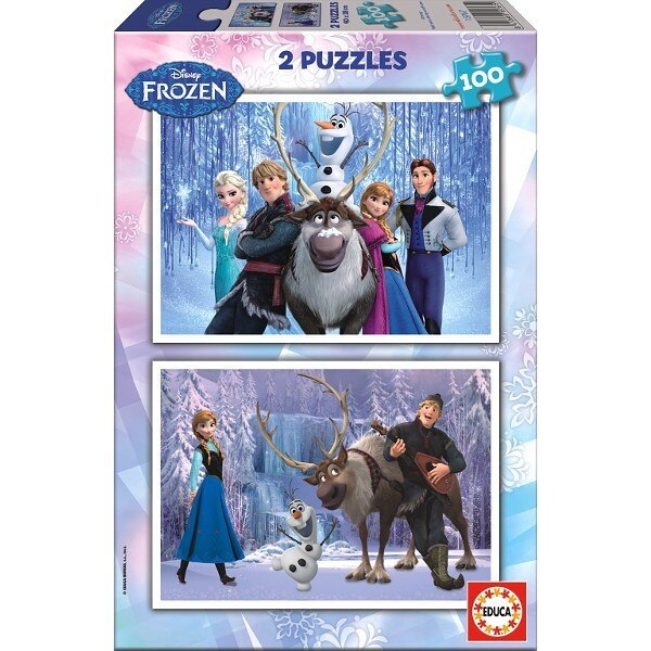 Puzzle Educa Frozen, 2x100 de piese, Multicolor