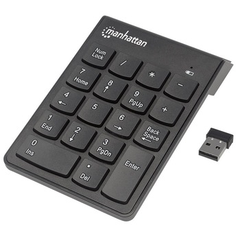Tastatura numerica Wireless USB, Manhattan, Negru Tastatura numerica Wireless USB, Manhattan, Negru