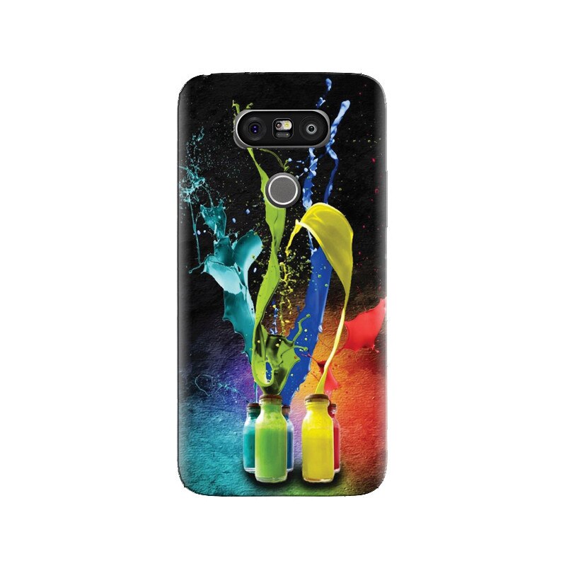 Husa silicon pentru LG G5, Abstract Color Bottles Splash