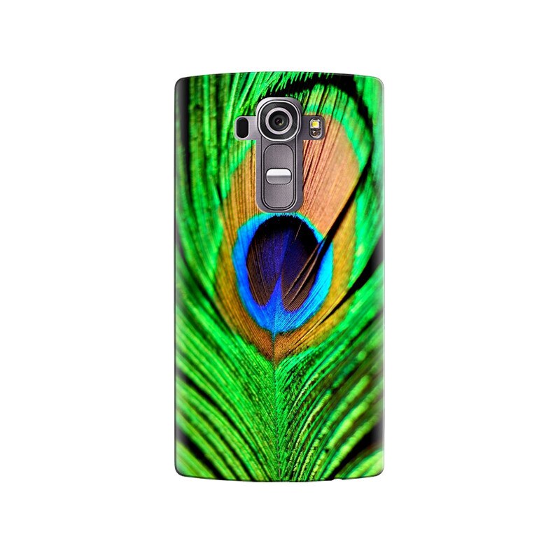 Husa silicon pentru LG G4, Peacock Feather Green Blue