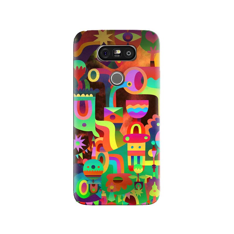 Husa silicon pentru LG G5, Abstract Colorful Shapes